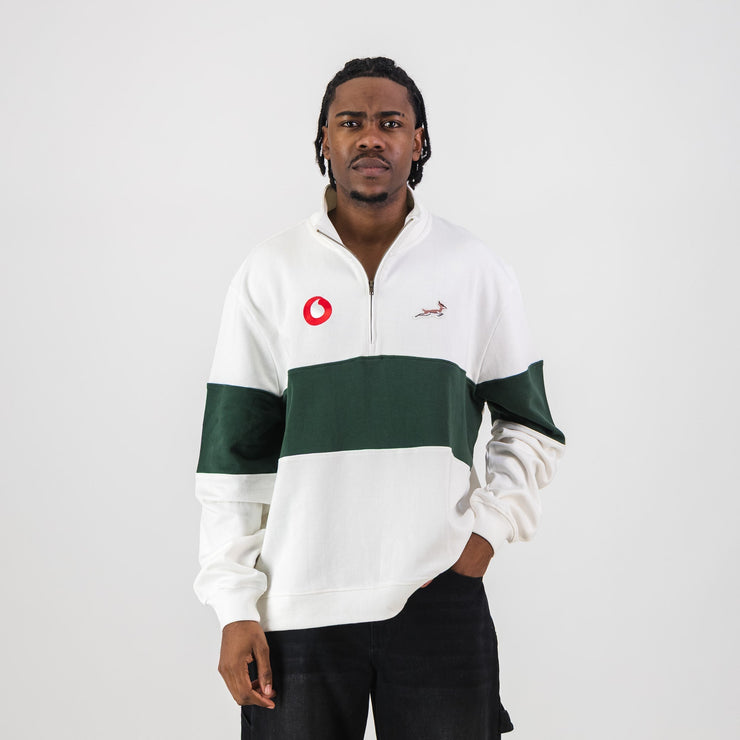 B2B Vodacom SB Classic Hoop Quarter Zip-Cloud Dancer