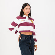 Schools Maties YD 8X8 Striped Crop-Maroon