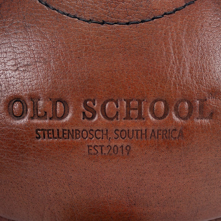 Old School Red Brown Rugby Ball