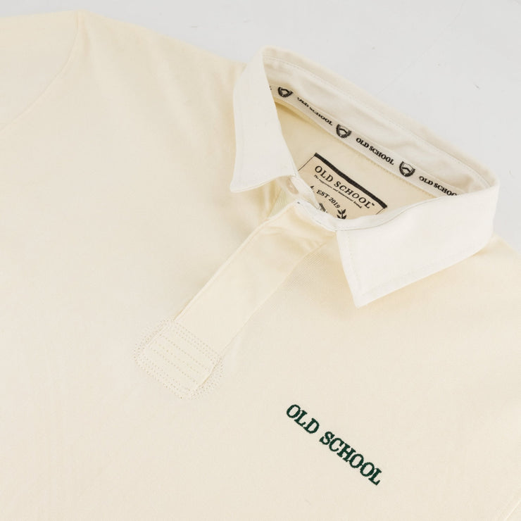 Old School Word OS LS Rugby Jersey-Ivory