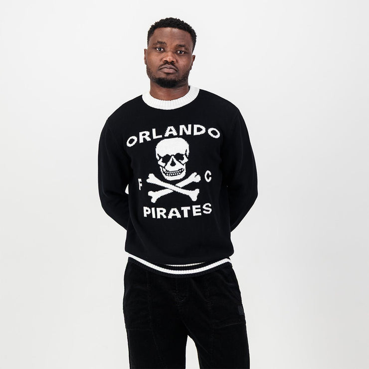 Orlando Pirates Tipped Crew Knit LS Jersey- Black