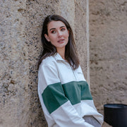 Old School Hoop Quarter Zip Sweat-OS Green