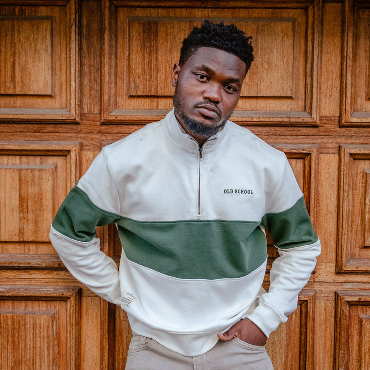 Old School Hoop Quarter Zip Sweat-OS Green