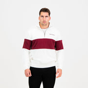 Old School Hoop Quarter Zip Sweat-Maroon
