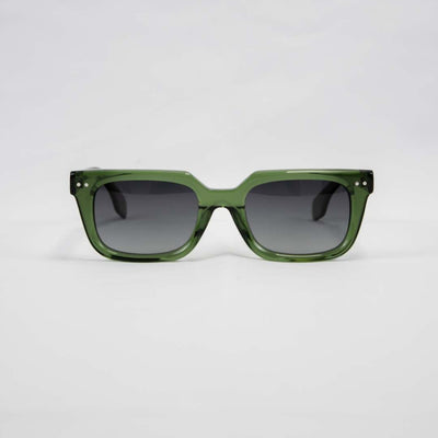 Old School Rectangle Sunglasses-Green