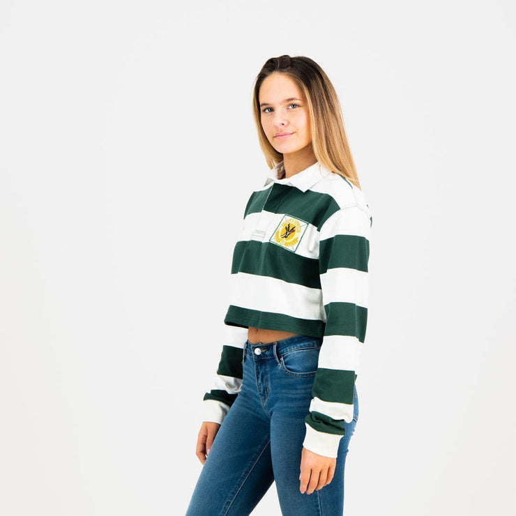 SA Supporters 8X8 Stripe Crop Rugby Jersey-Cloud Dancer