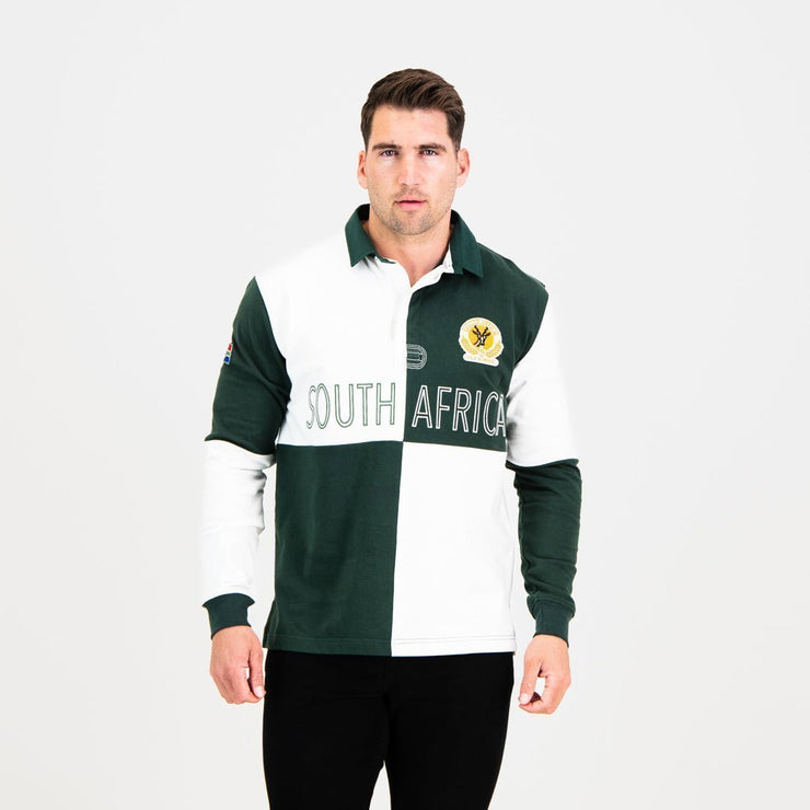 SA Supporters Quartered LS Rugby Jersey-OS Green