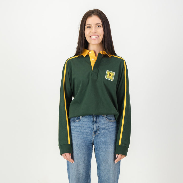 SA Supporters Twill Raglan LS Rugby Jersey-OS Green