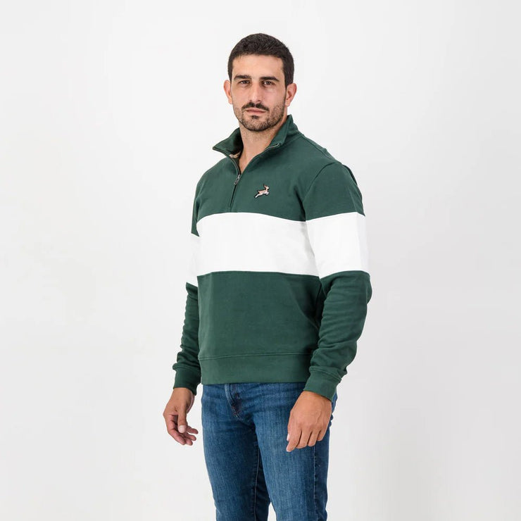 Springboks Classic Hoop Quarter Zip-OS Green