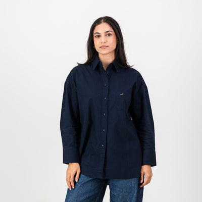 Springboks Ladies Oxford Shirt-Navy