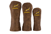 Springboks Leather Golf Cover-Dark Brown