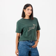 Springboks Outline Bok Ladies Crew Tee-OS Green