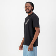 Springboks Outline EMB Regular Crew Tee-Black