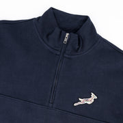 Springboks Pop Badge Quarter Zip Sweat-Navy