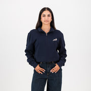 Springboks Pop Badge Quarter Zip Sweat-Navy