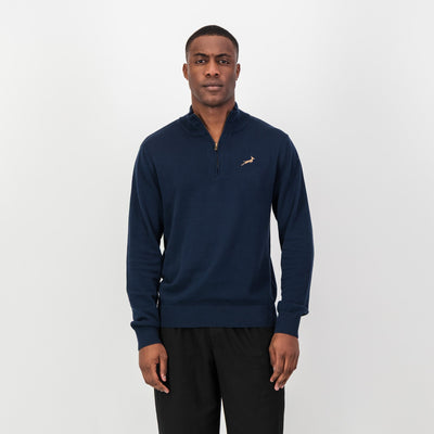 Springboks Quarter Zip Knit-Navy