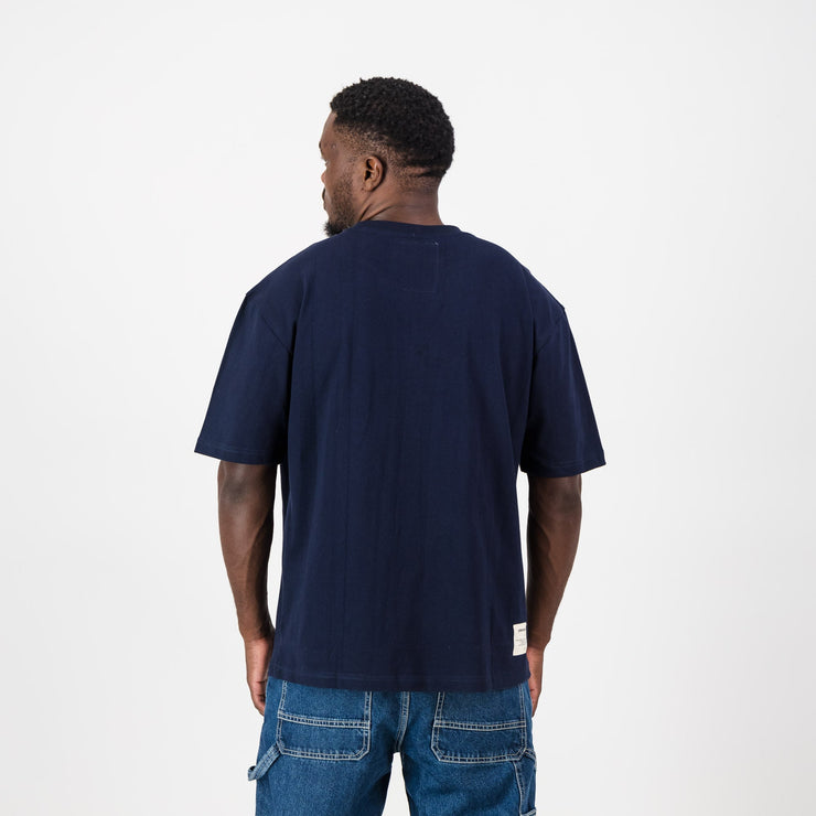 Springboks Small Logo Boxy Tee V2-Navy