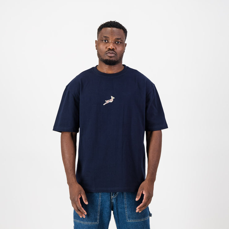 Springboks Small Logo Boxy Tee V2-Navy