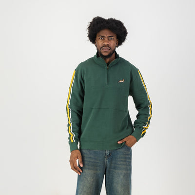 Springboks Twill SLV Quarter Zip Sweat-OS Green