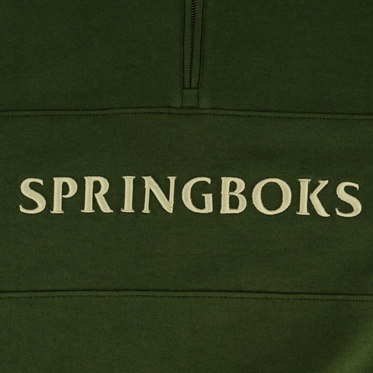 Springboks Word Quarter Zip Sweat-Military Olive