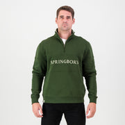 Springboks Word Quarter Zip Sweat-Military Olive