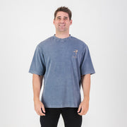 Stillknocks Acid Wash Boxy Crew Tee- Faded Denim