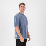 Stillknocks Acid Wash Boxy Crew Tee- Faded Denim