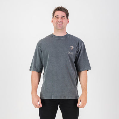 Stillknocks Acid Wash Boxy Crew Tee- Turb Grey