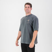 Stillknocks Acid Wash Boxy Crew Tee- Turb Grey