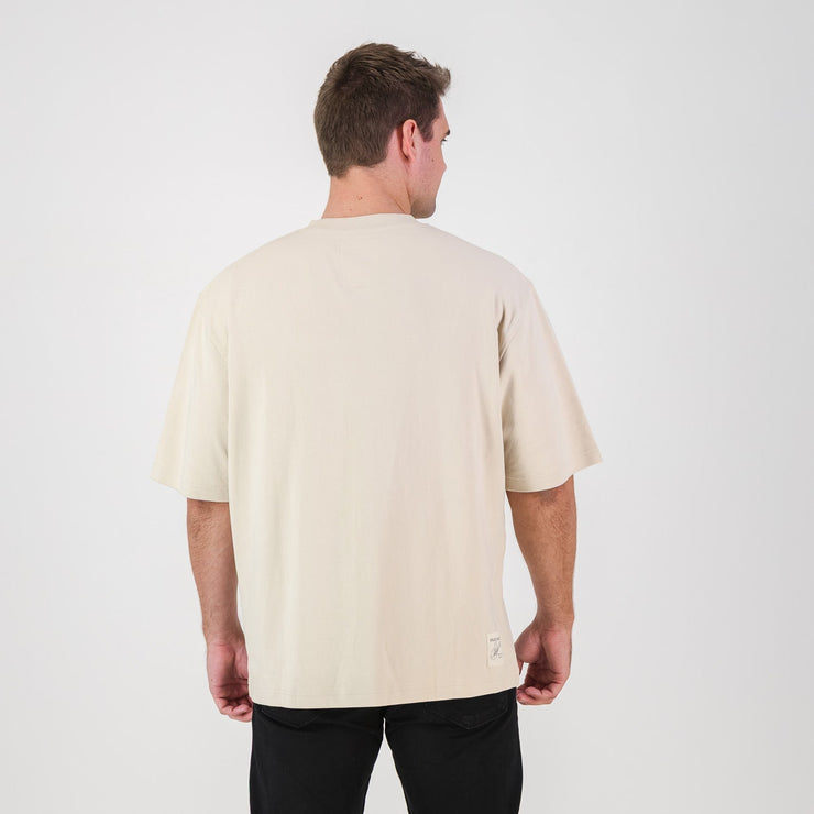 Stillknocks Small Logo Boxy Crew Tee- Ivory